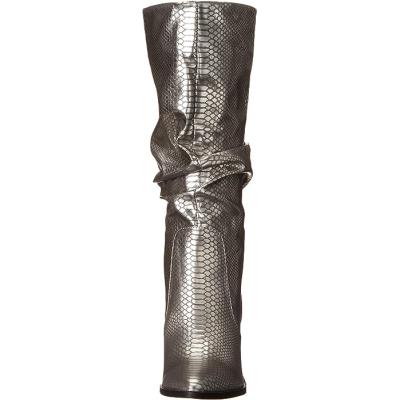 Silver white mesh shaped boots
